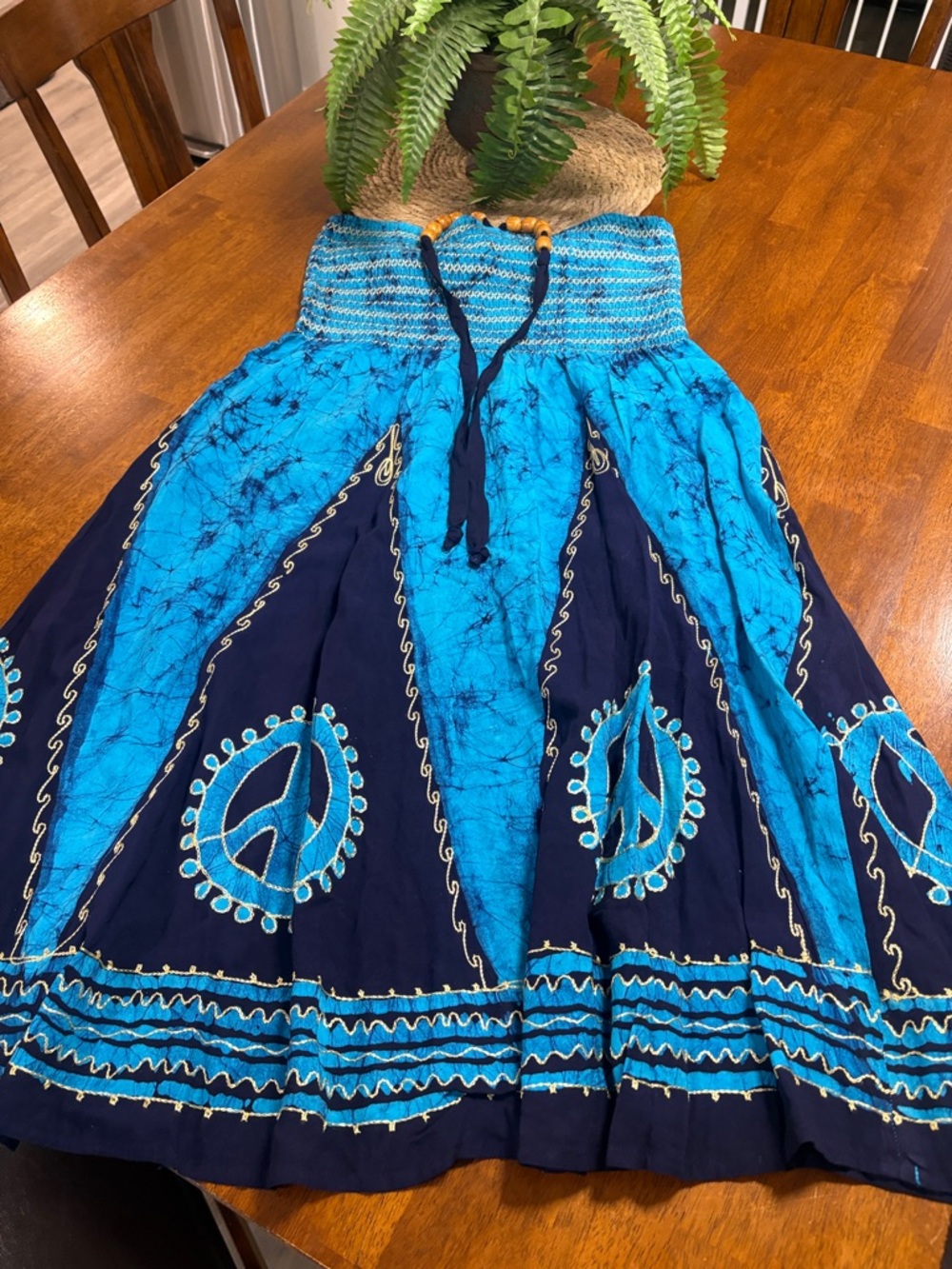 Blue Tie beach dress strapless or tie from neck